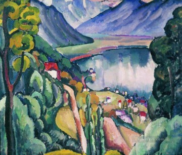 ジュネーブ湖 1914年 イリヤ・マシュコフ 風景 山 Oil Paintings